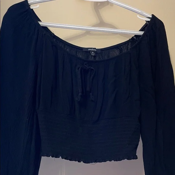 Ambiance Black Off-Shoulder Blouse - Picture 2 of 4